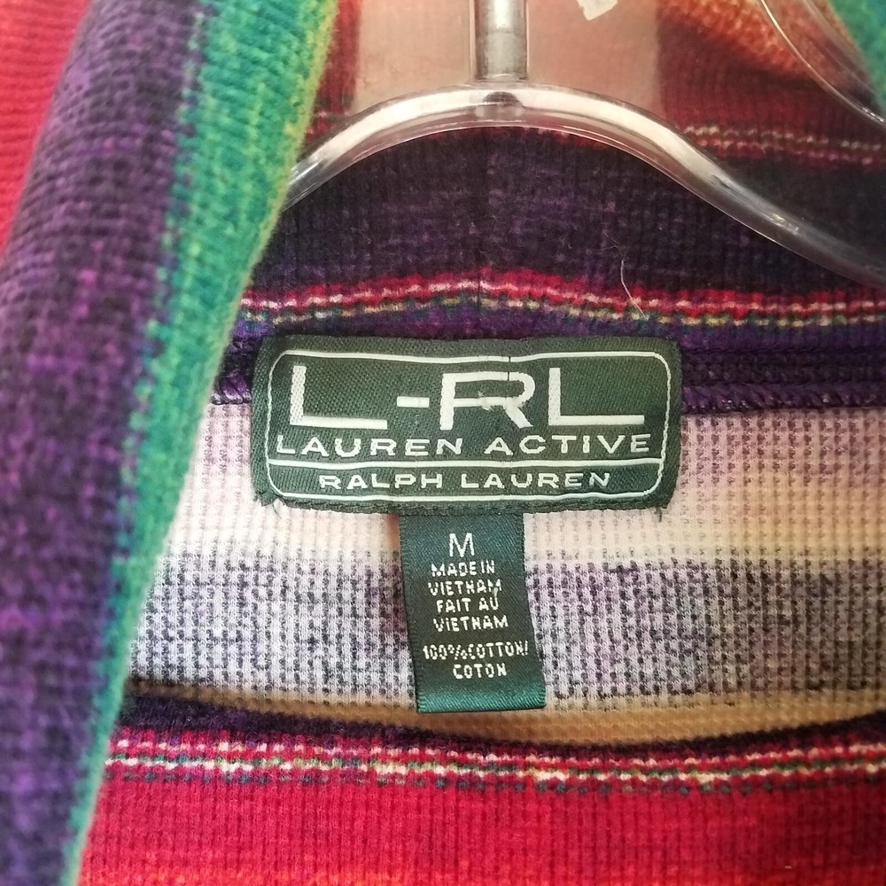 L-RL Active Ralph Lauren Womens Southwestern Cowl Neck L/S Thermal Shirt Medium - Picture 3 of 5